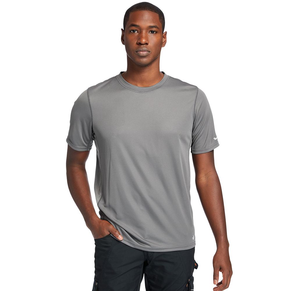 Timberland Mens T-Shirts PRO® Wicking Good Short-Sleeve - Grey - India HB6408593